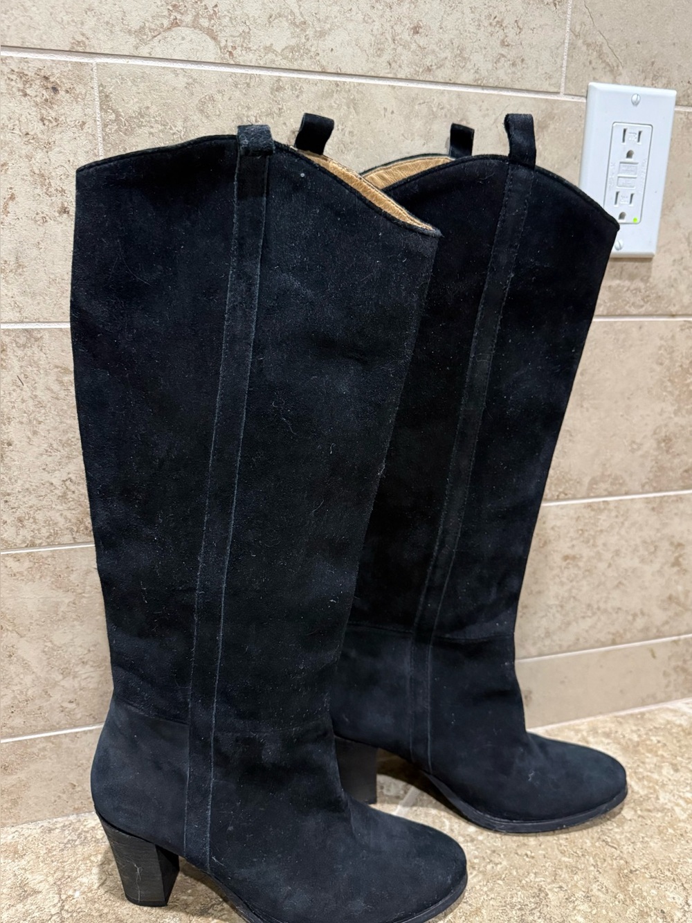 Boden Knee High Black Suede Boots 40 (9)